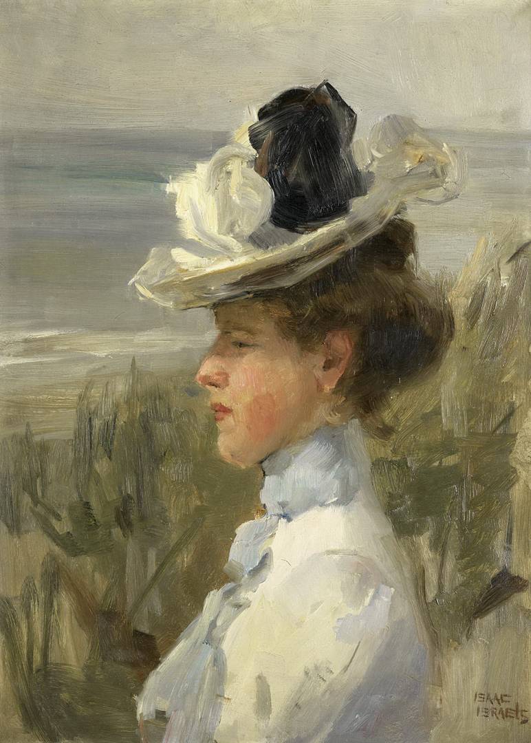 Исаак Исраэлс. Молодая женщина, высматривающая что-то в море. 1885-1900