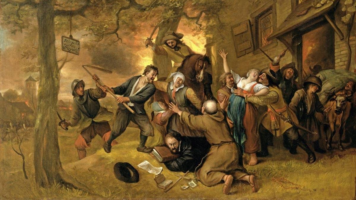 Ян Стен. Нападение мародеров на крестьян. 1660