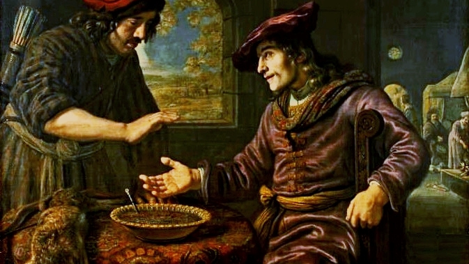 Ян Викторс. Исав и чечевичная похлебка (фрагмент).1653 