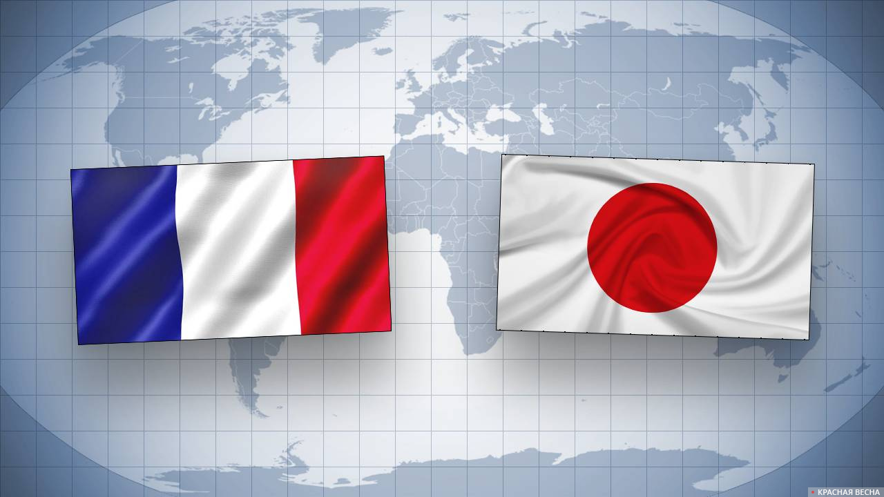 Флаги Японии и Франции