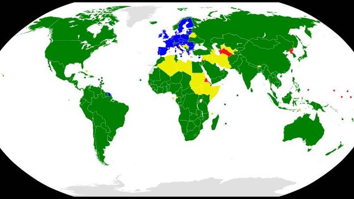 Карта членов и наблюдателей Всемирной торговой организации