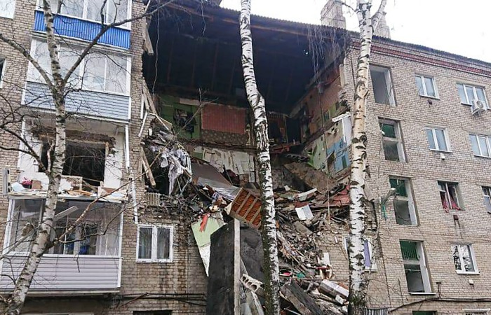 Место взрыва газа в жилой пятиэтажке в Орехово-Зуеве