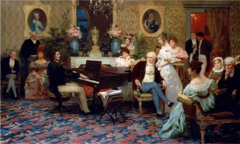 Г. Семирадский. Шопен, играющий на фортепьяно в салоне князя Радзивилла. 1887