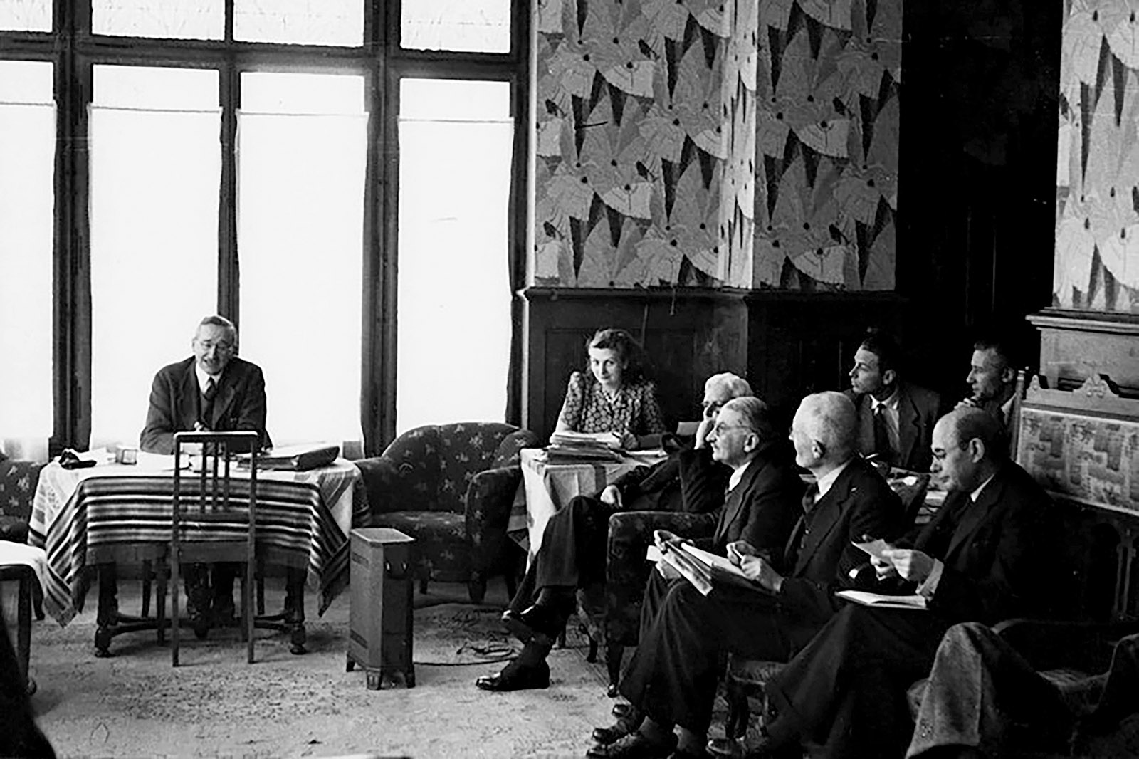 На учредительной конференции Общества «Мон Пелерин». 1947