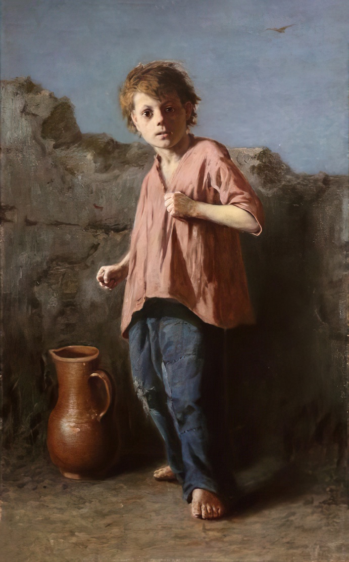 Василий Перов. Мальчик, готовящийся к драке. 1866
