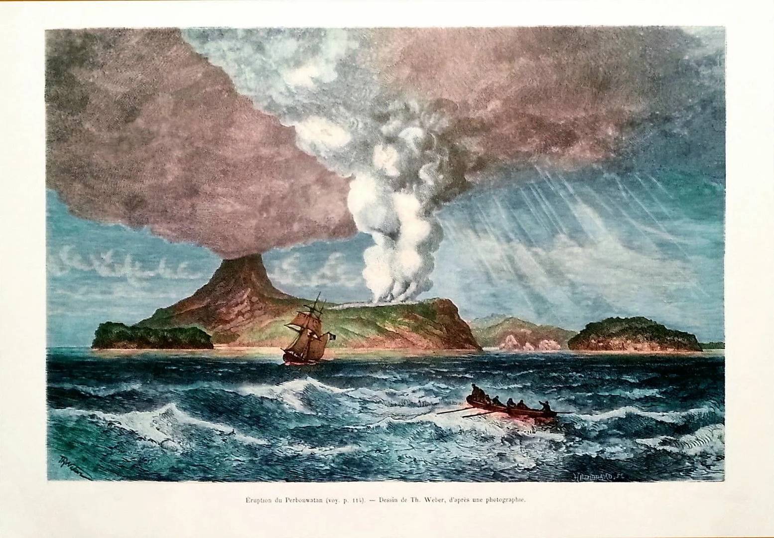 Томас Морган. Кракатау в извержении. Около 1892