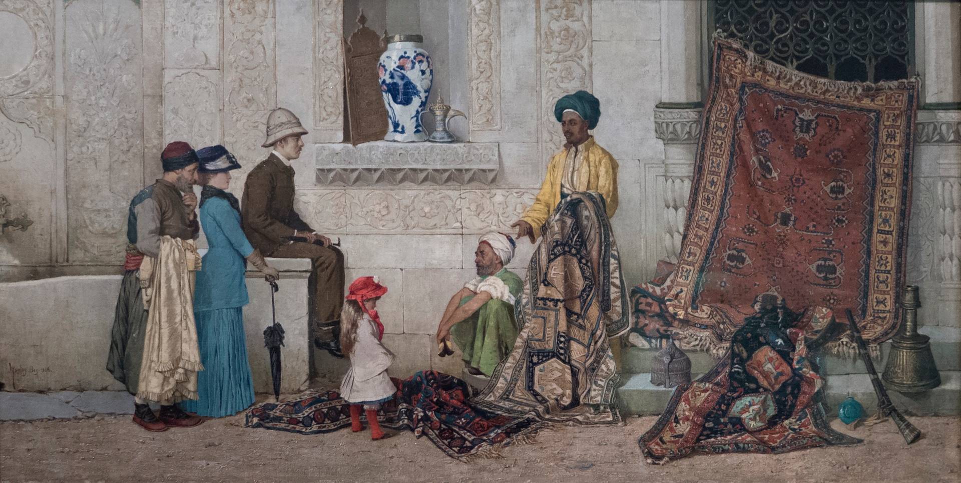 Осман Хамди Бей. Торговец персидскими коврами на улице. 1888