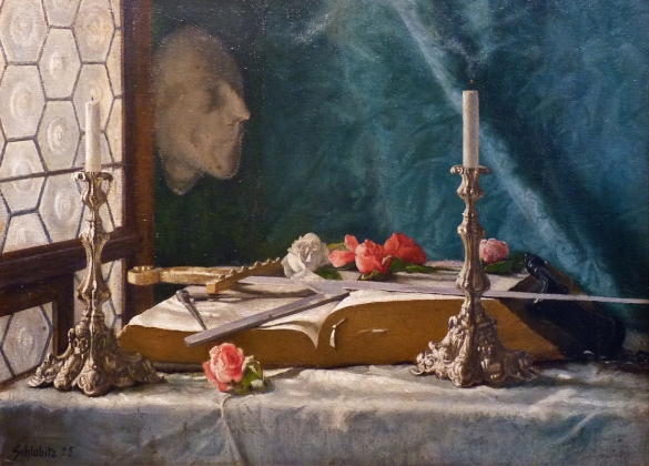 Адольф Шлабиц. Натюрморт с символикой масонов. 1925
