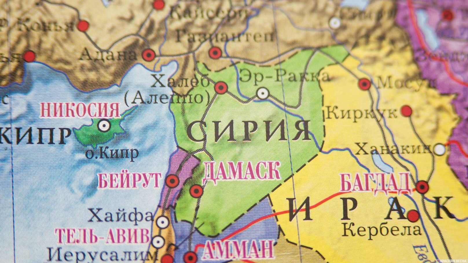 Сирия Карта мир