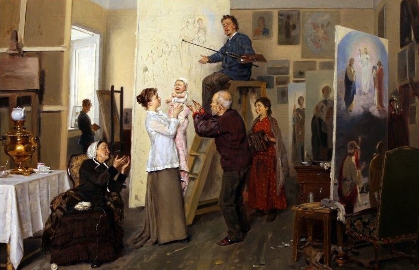 Владимир Маковский. Деспот семьи. В мастерской художника. 1893