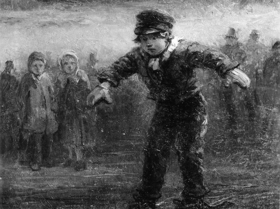 Джордж Генри Ботон. Мальчик на коньках (фрагмент). 1860