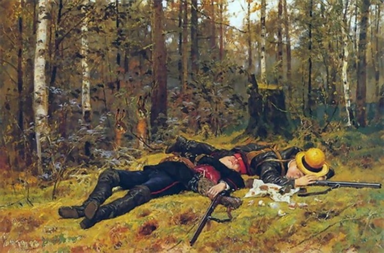 К. Савицкий. Охотники.