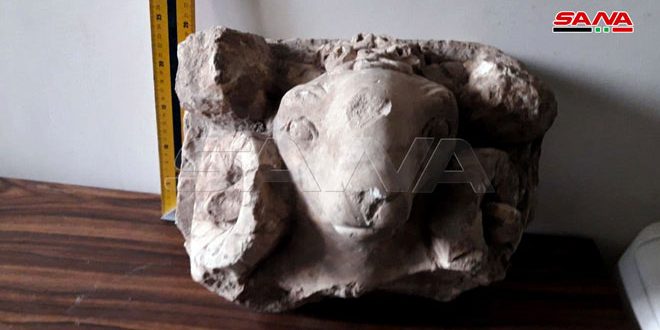 Каменная голова барана, которую контрабандисты пытались вывезти из Сирии