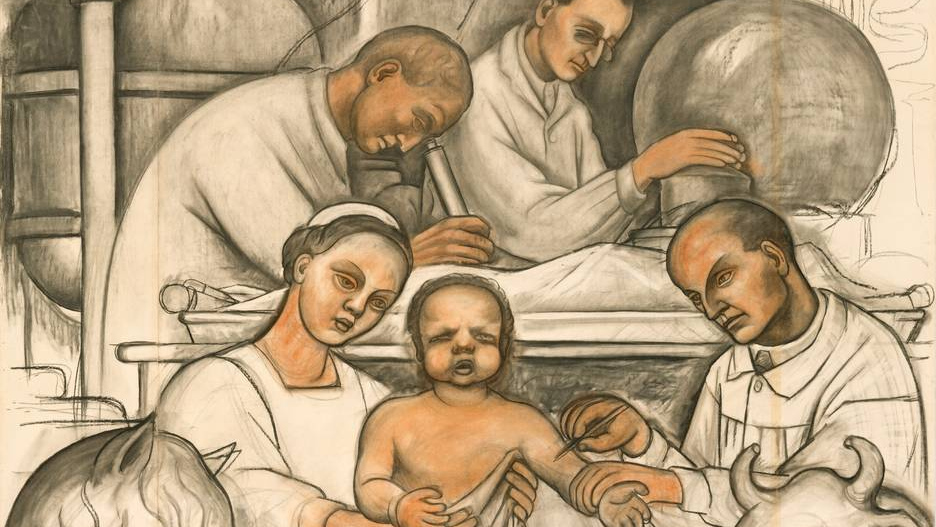 Диего Ривера. Вакцинация, эскиз к фреске. 1932 
