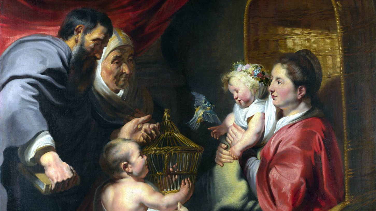 Йорданс Якоб. Мадонна с младенцем и Святым Иоанном. 1620