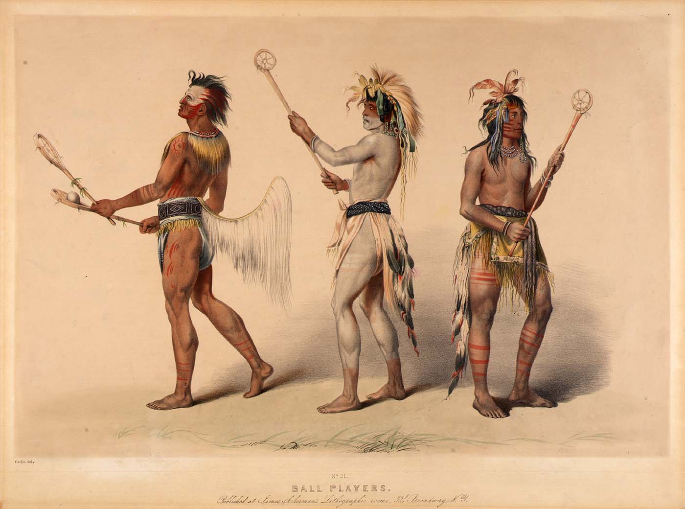 Индейцы Северной Америки играют в лакросс