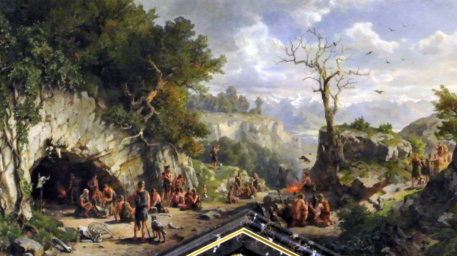 Хьюго Дарнаут. Идеальный образ из каменного века - пещерные жители. 1885