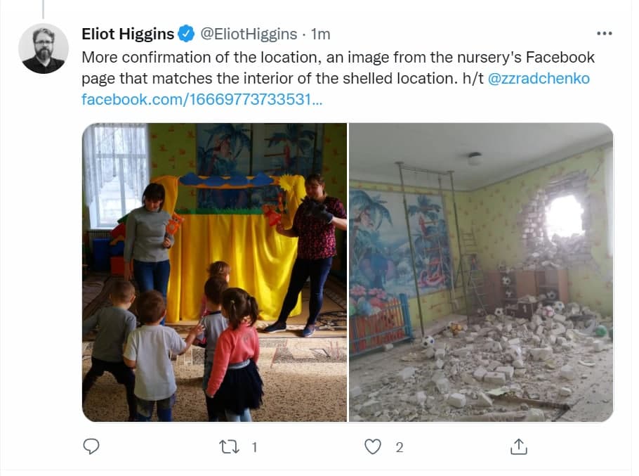 Разбомбленный детский сад в ДНР
