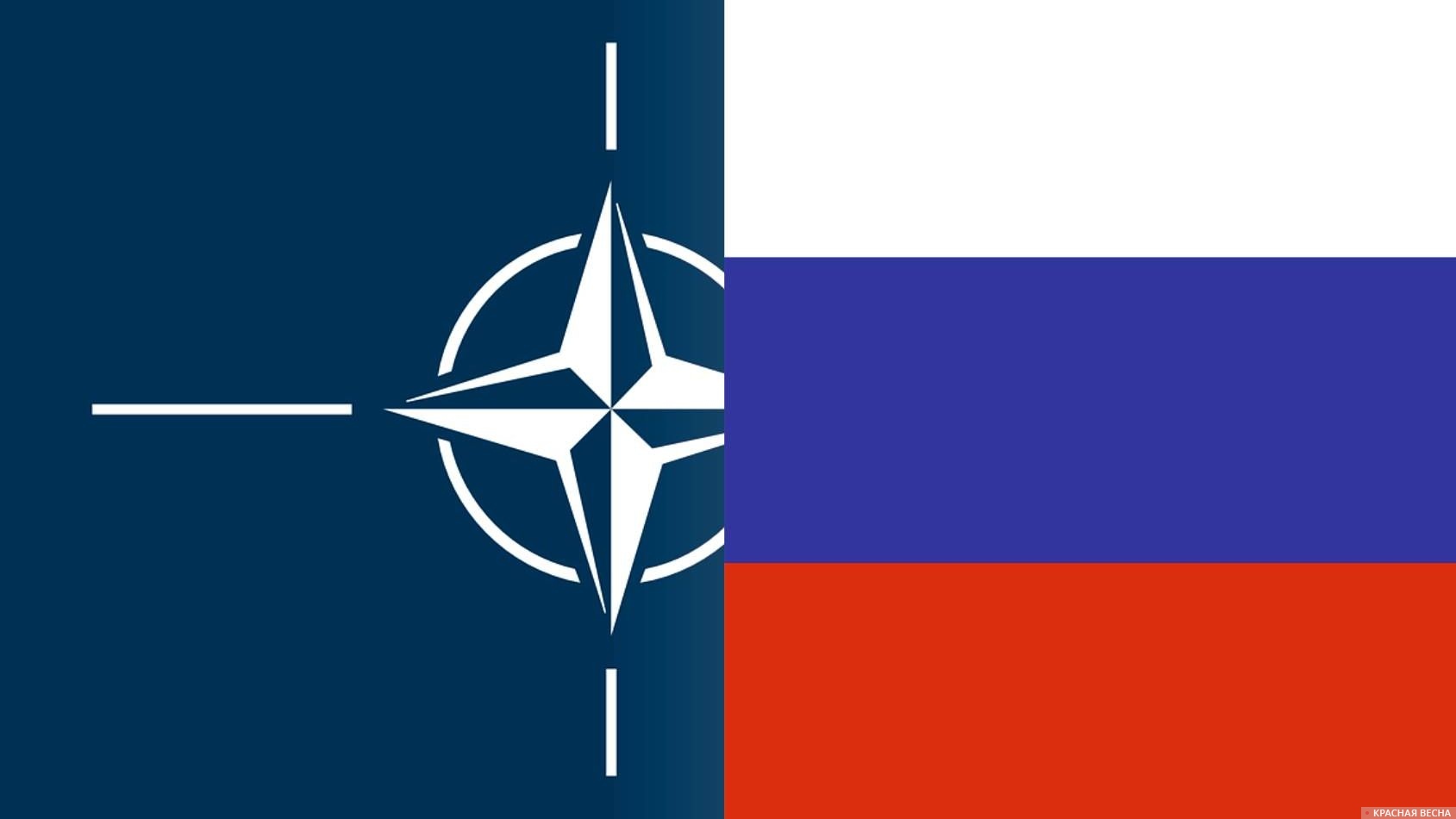 Флаги НАТО и России