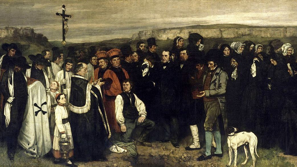 Гюстав Курбе. Похороны в Орнане (фрагмент). 1849-1850
