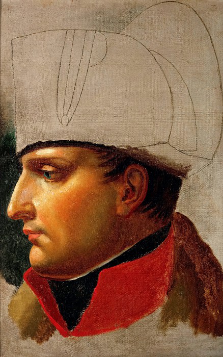 Жак-Луи Давид. Наполеон I Бонапарт, портрет в профиль. 1808