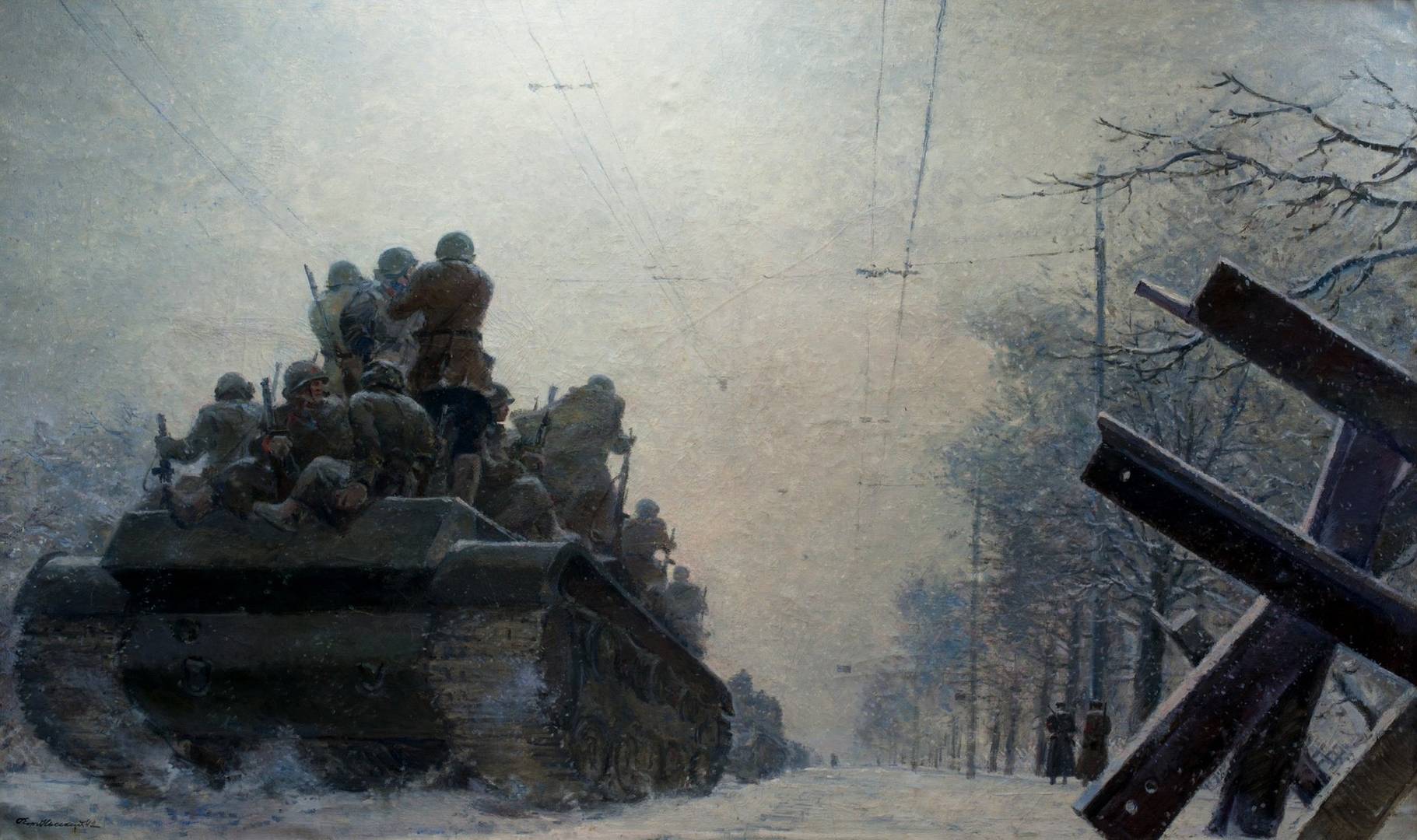 Георгий Нисский. «На защиту Москвы. Ленинградское шоссе». 1942