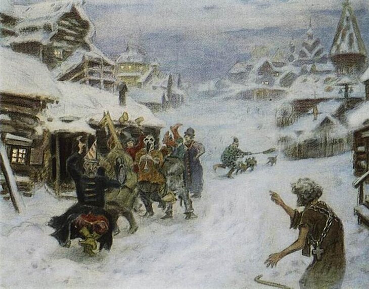 Аполлинарий Васнецов. Скоморохи. 1904