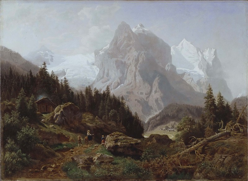 Нильс Бьорнсен Моллер. Туристы в горах. 1864