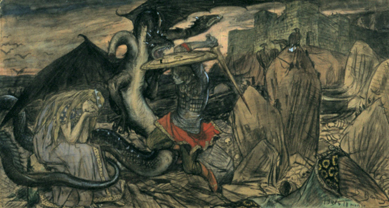 Виктор Васнецов. Змей Горыныч. Эскиз. 1901