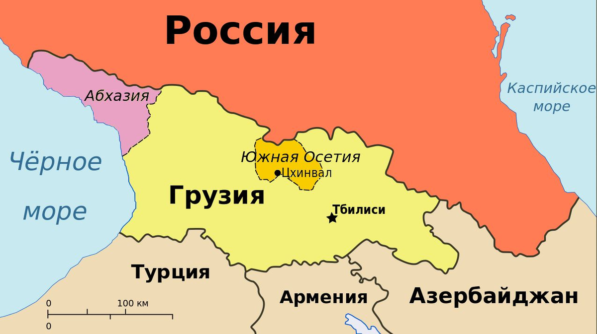 Кавказ, политическая карта