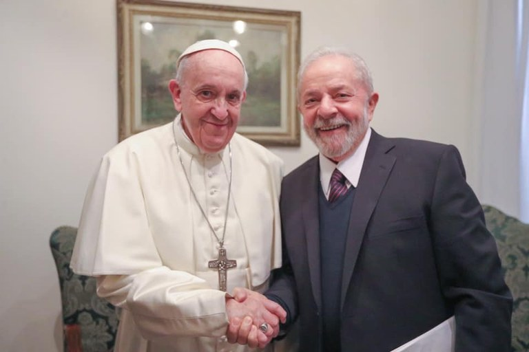 Папа римский Франциск и президент Бразилии Лула да Силва