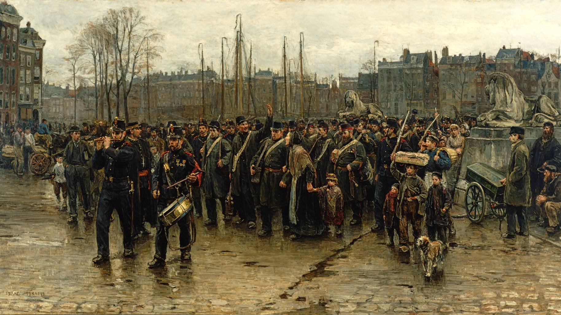 Исаак Исраэлс. Отправка солдат в колонию (фрагмент). 1883-1884