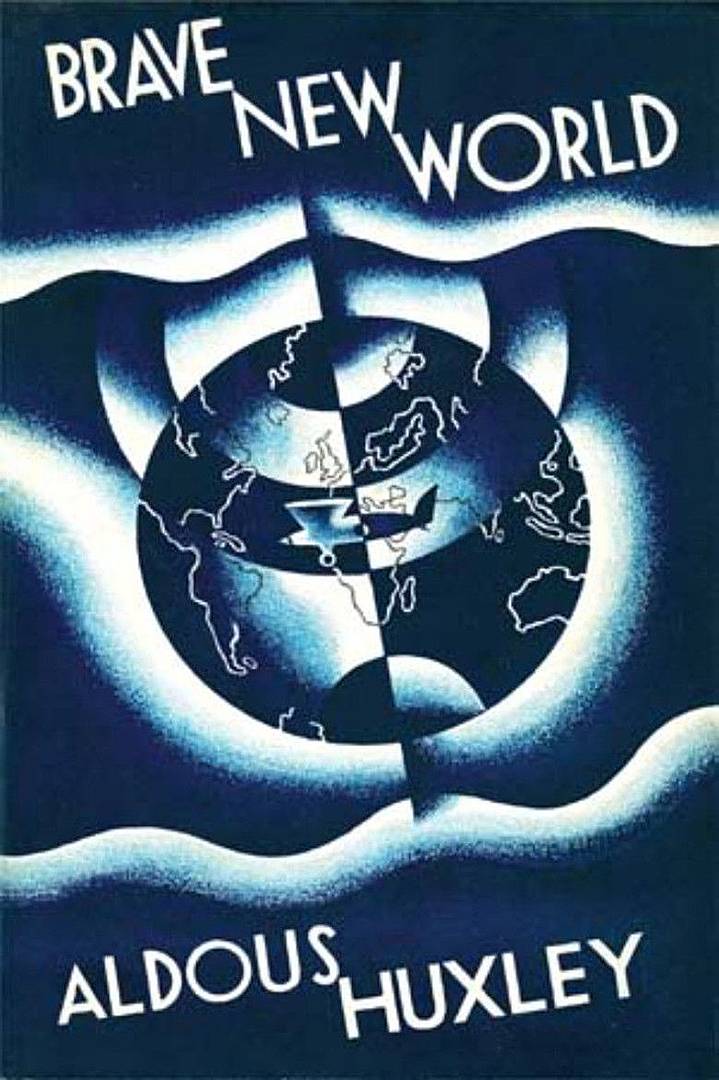 Обложка первого издания книги Олдоса Хаксли «О дивный новый мир»