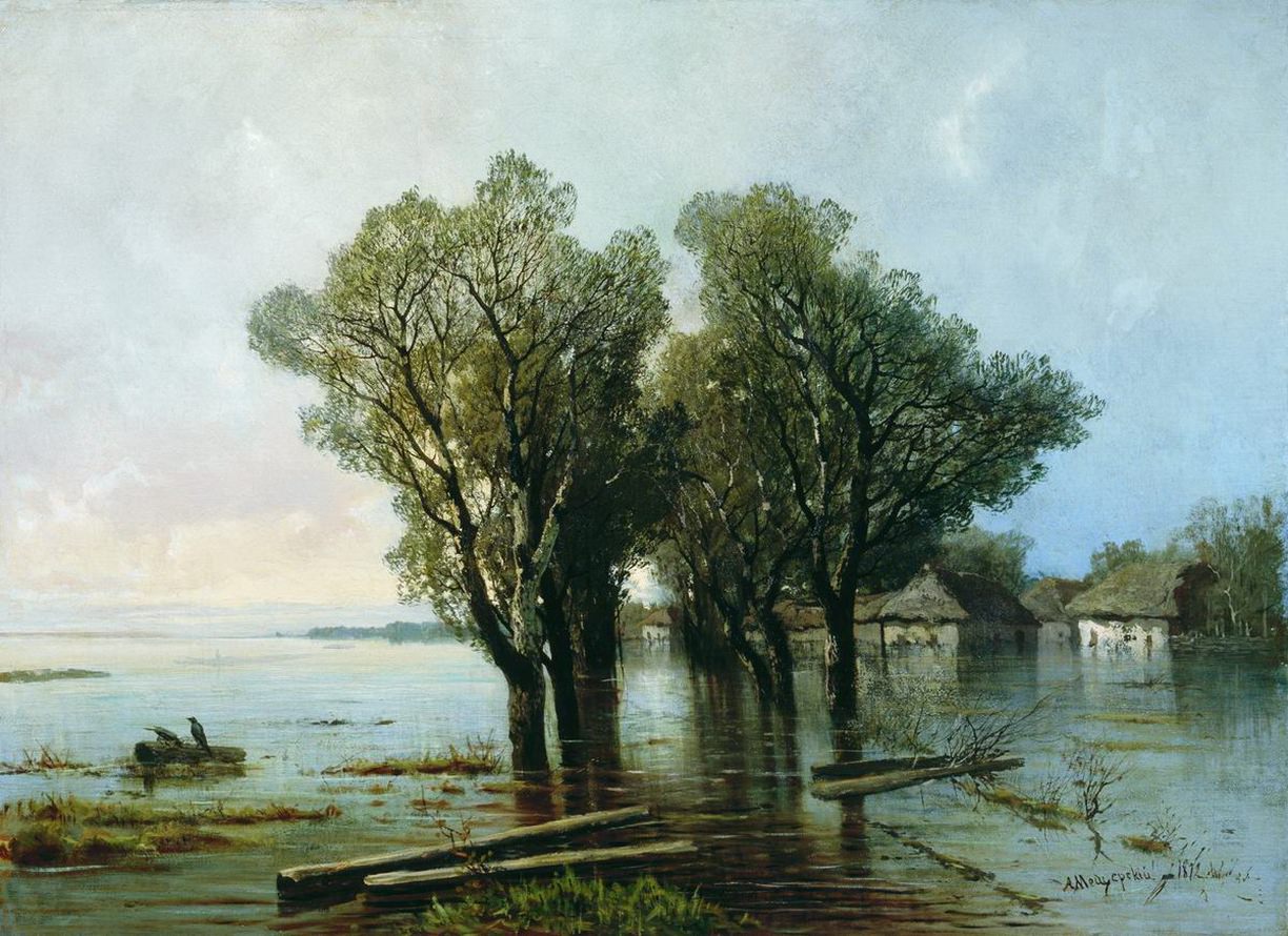 Арсений Мещерский. Наводнение в деревне. 1872