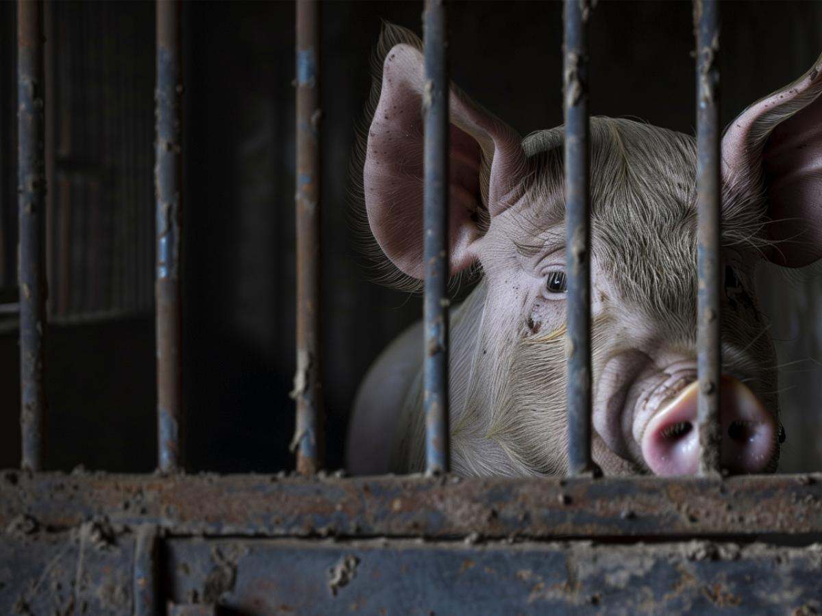 Свинья за решеткой