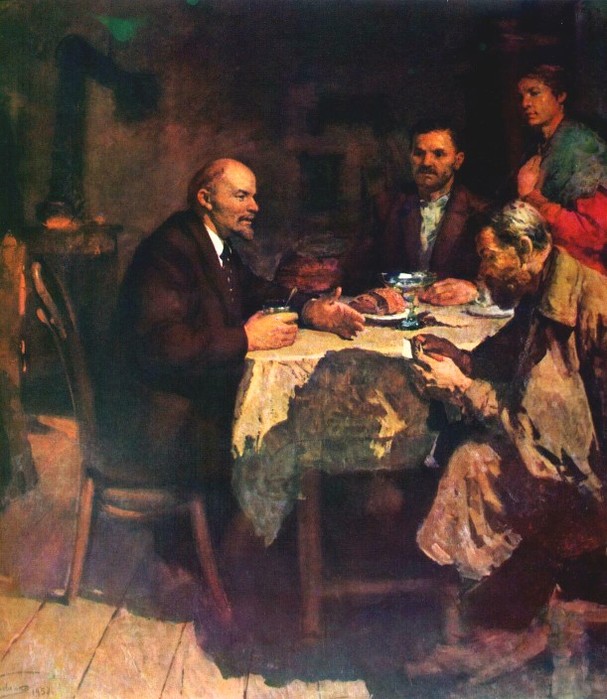 Михаил Кривенко. В.И.Ленин в рабочей семье. 1957