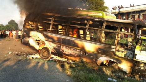 Автобус после взрыва