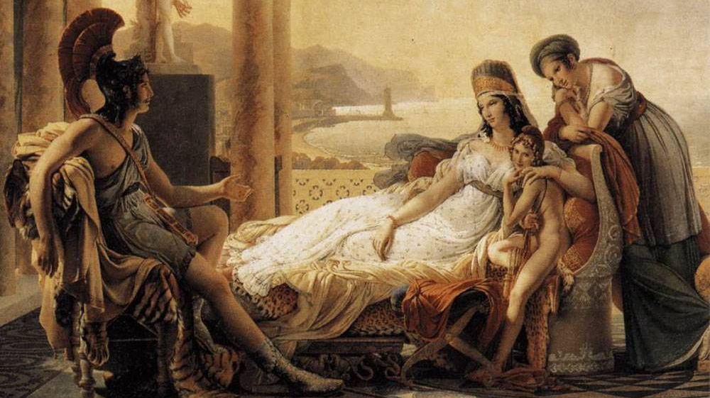 Пьер-Нарсис Герен. Эней сообщает Дидоне о гибели Трои (фрагмент). 1815