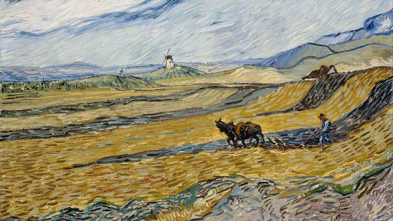 Винсент Ван Гог. Вспаханное поле и пахарь (фрагмент). 1889 г