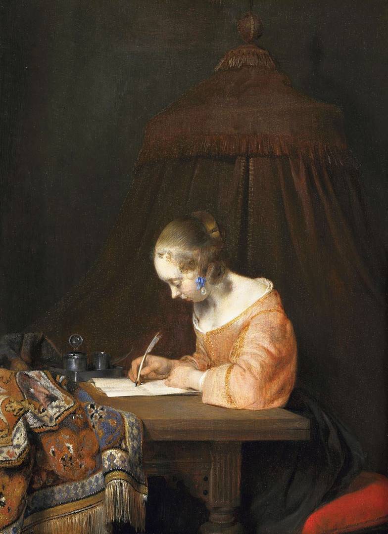 Герард Терборх Младший. Девушка, пишущая письмо. 1655