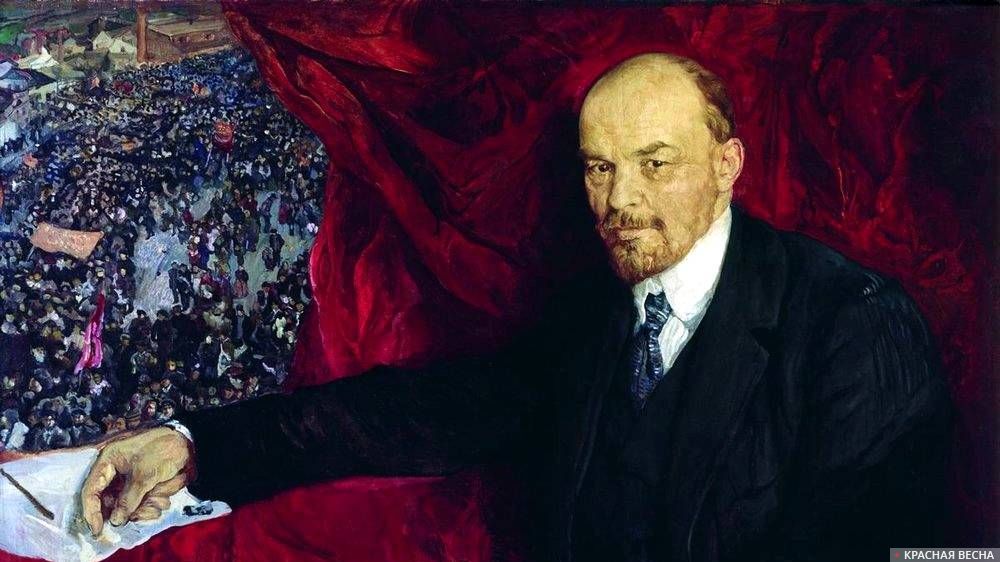 Исаак Бродский. Ленин и манифестация. 1919 год.
