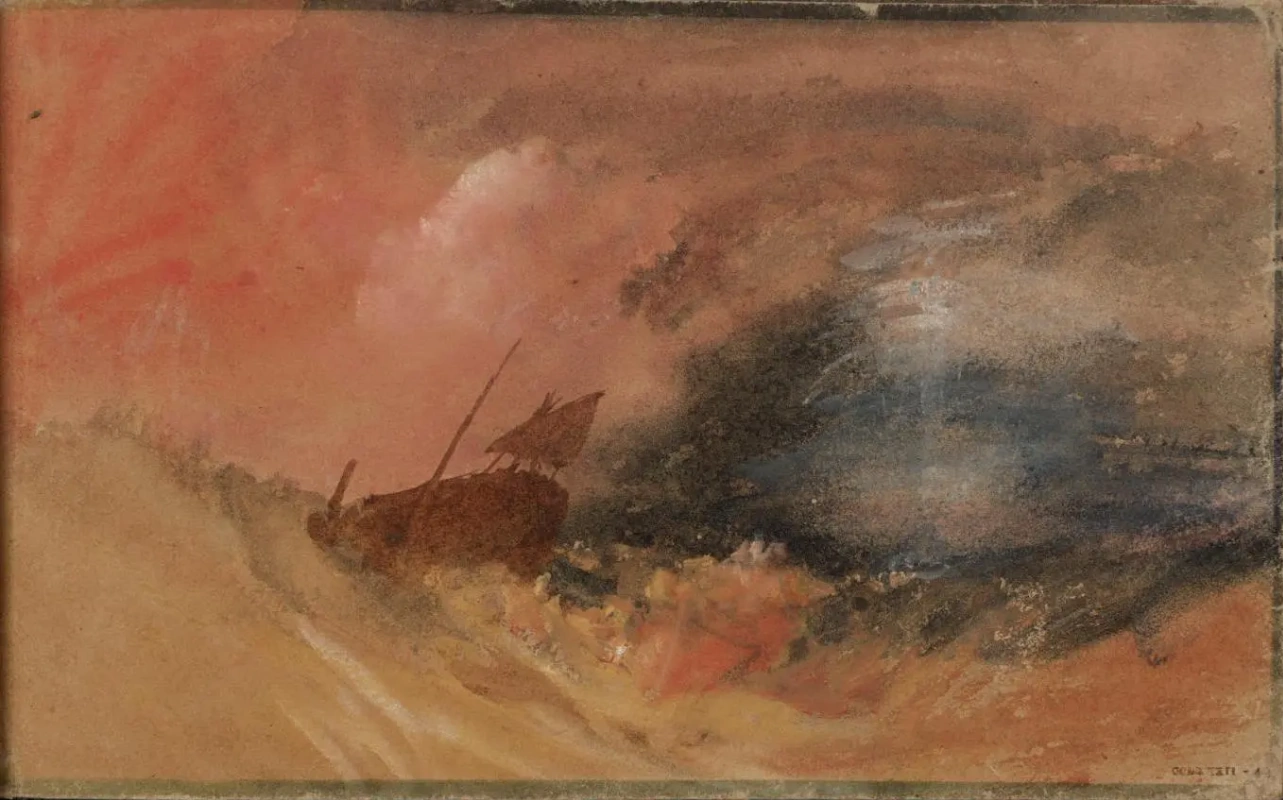 Уильям Тёрнер. Корабль в бурных водах. 1834