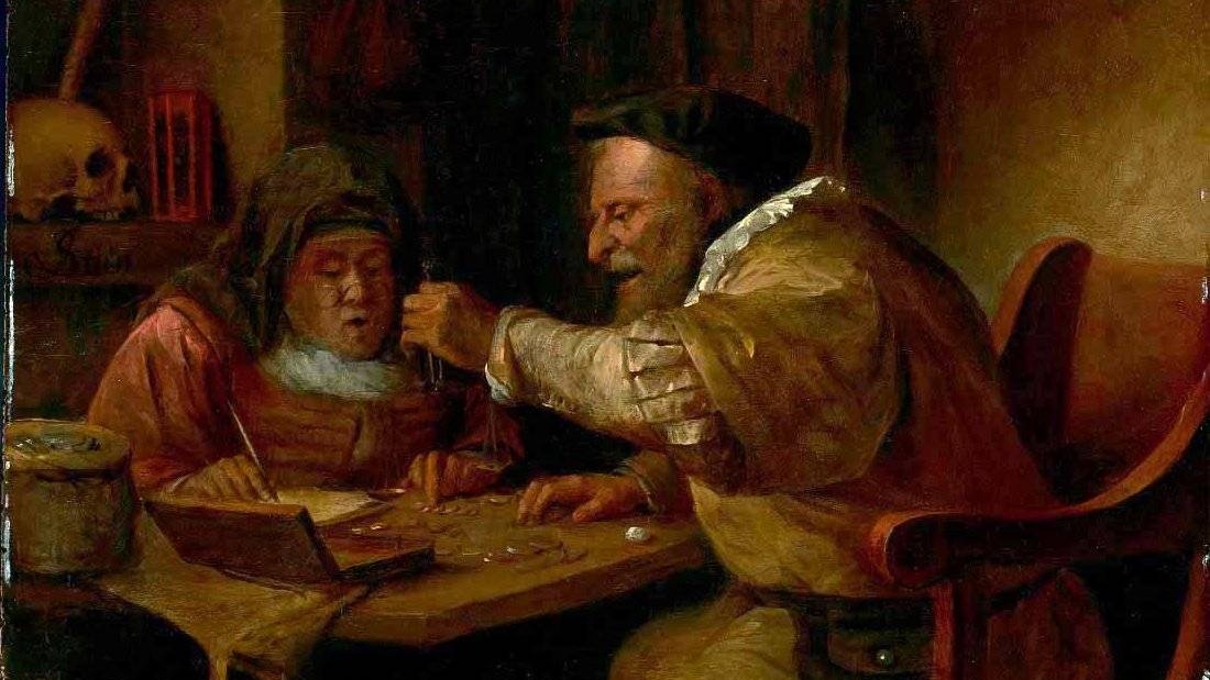 Ян Стен. Подсчёт и взвешивание золотых монет. 1660-е