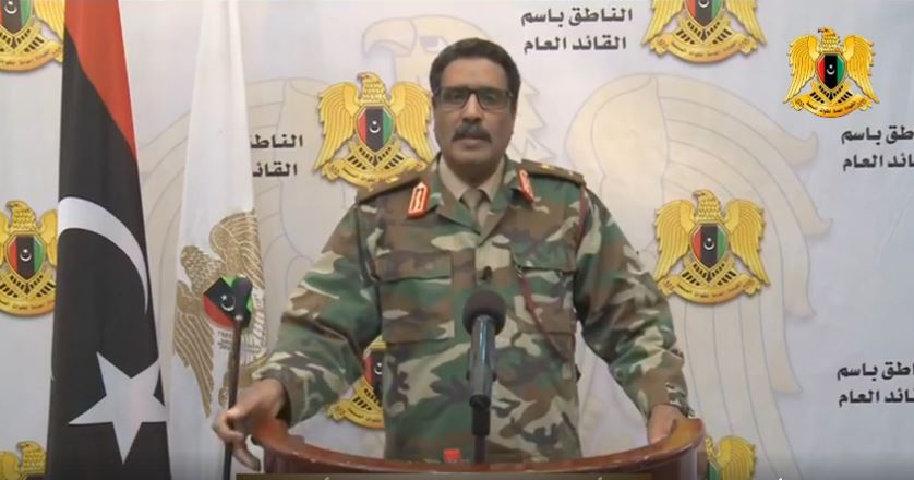 Цитата с пресс-конференции представителя Ливийской национальной армии Ахмеда аль-Мисмари