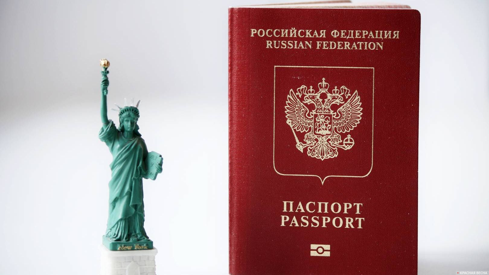 Российский заграничный паспорт и Статуя Свободы