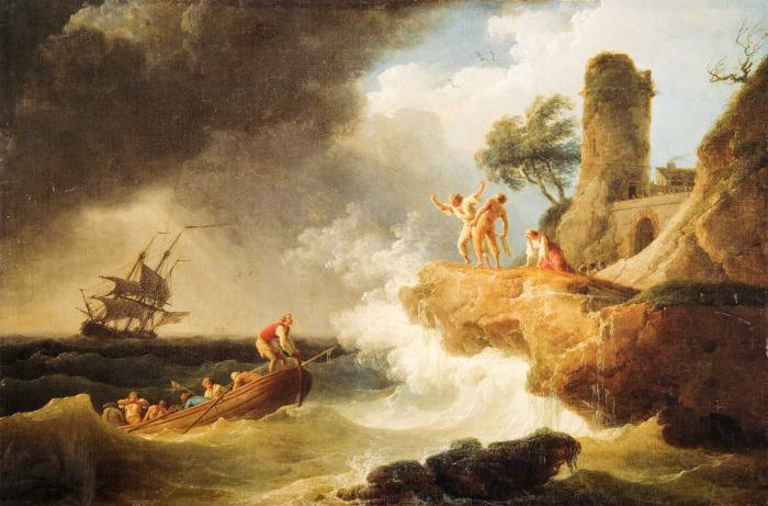 Клод Жозеф Верне. Буря у скалистого берега. 1763.