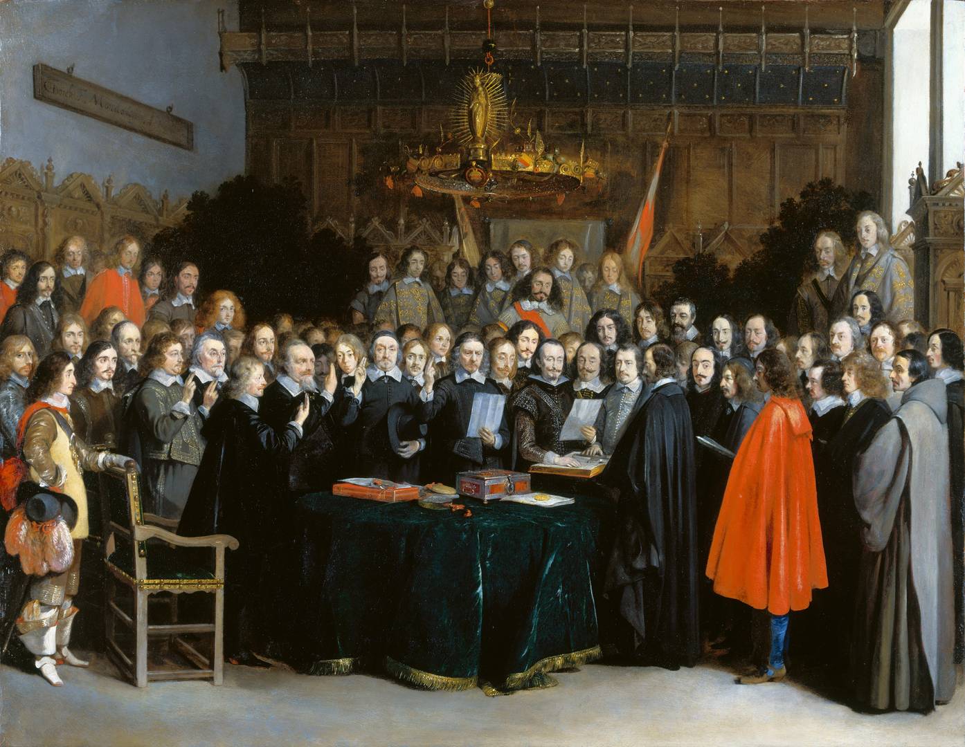 Герард Терборх. Ратификация испано-голландского Мюнстерского договора 15 мая 1648 года. 1648 (Напомним, Мюнстерский договор был частью Вестфальского мира)