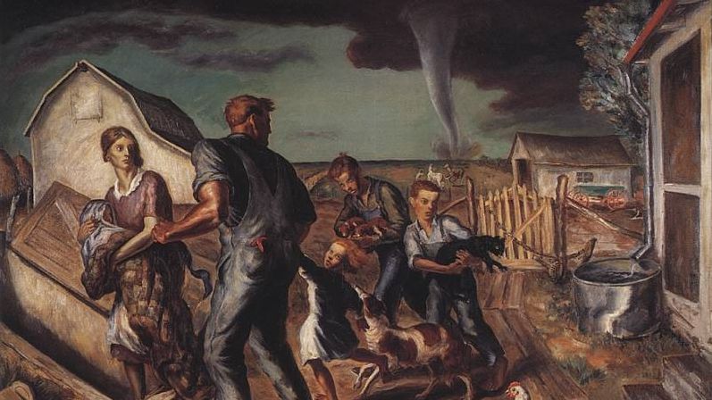 Джон Стюарт Кэрри. Торнадо в Канзасе (фрагмент). 1928