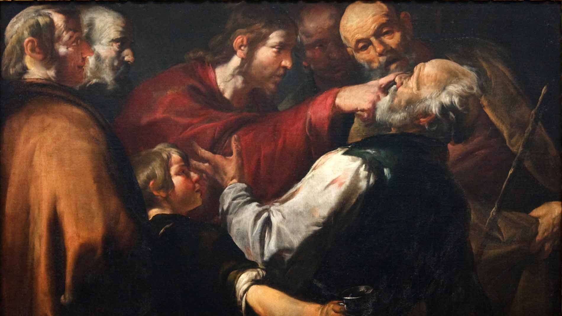 Джоаккино Ассерето. Христос исцеляет слепого. Ок. 1640