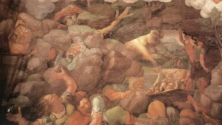 Джулио Романо. Падение гигантов (фрагмент). 1532